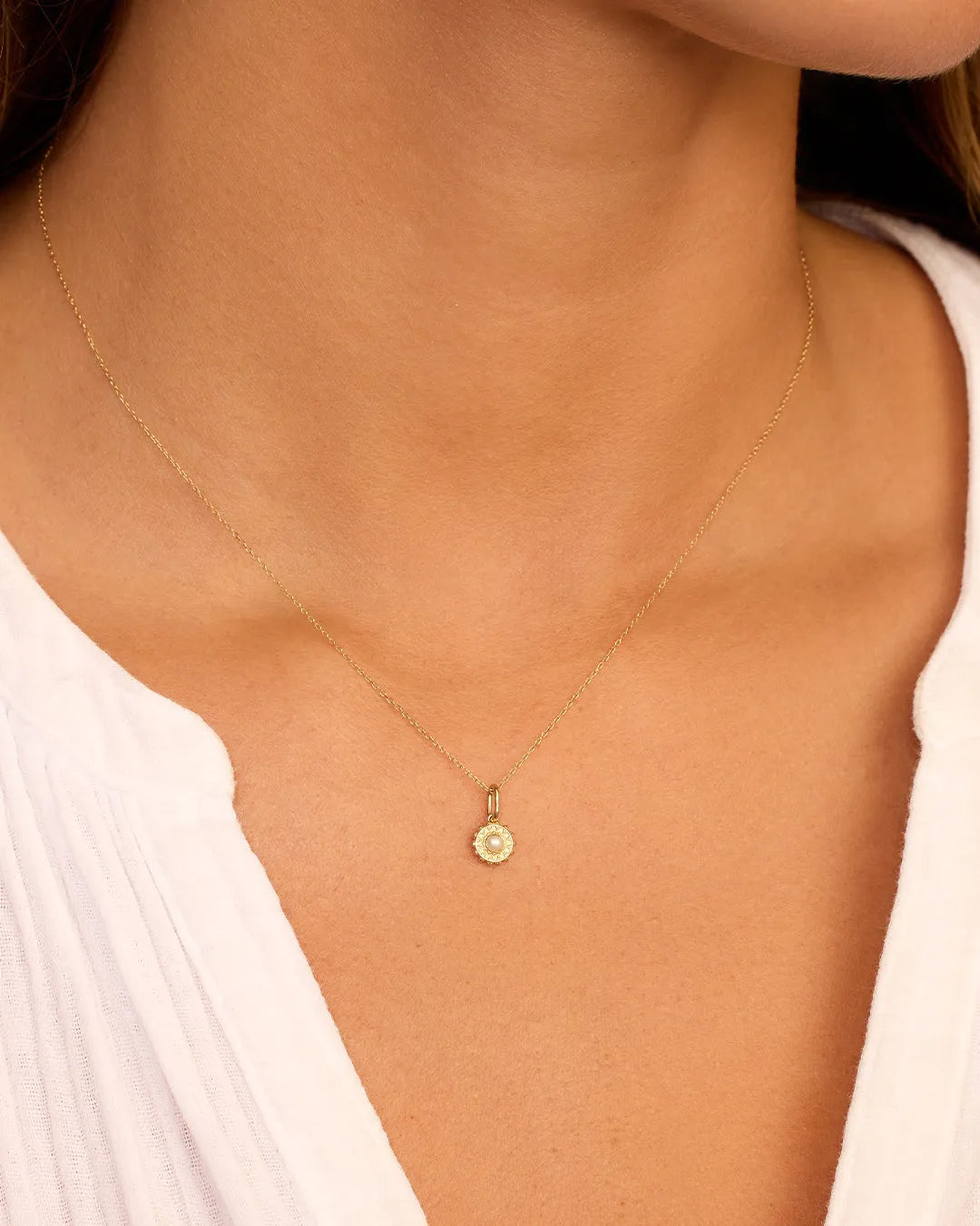 Sun Birthstone Charm in 14K Gold