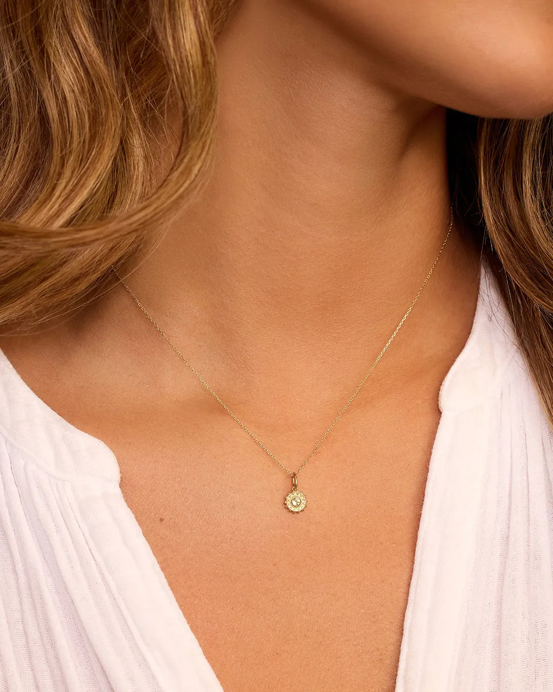 Sun Birthstone Charm in 14K Gold