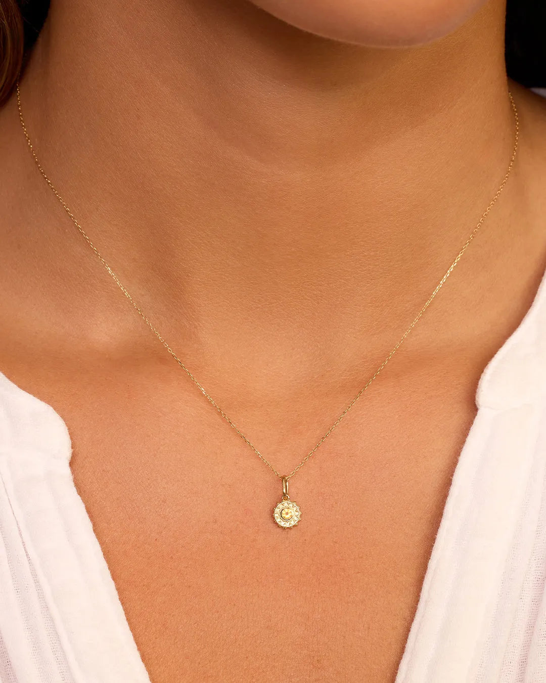 Sun Birthstone Charm in 14K Gold