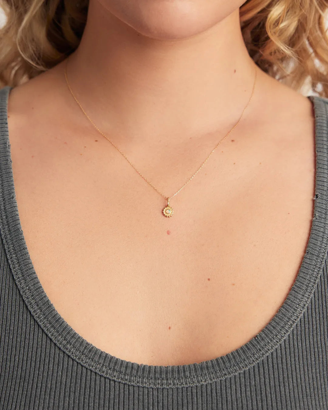 Sun Birthstone Charm in 14K Gold