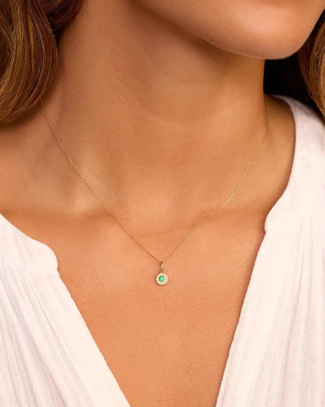 Sun Birthstone Charm in 14K Gold