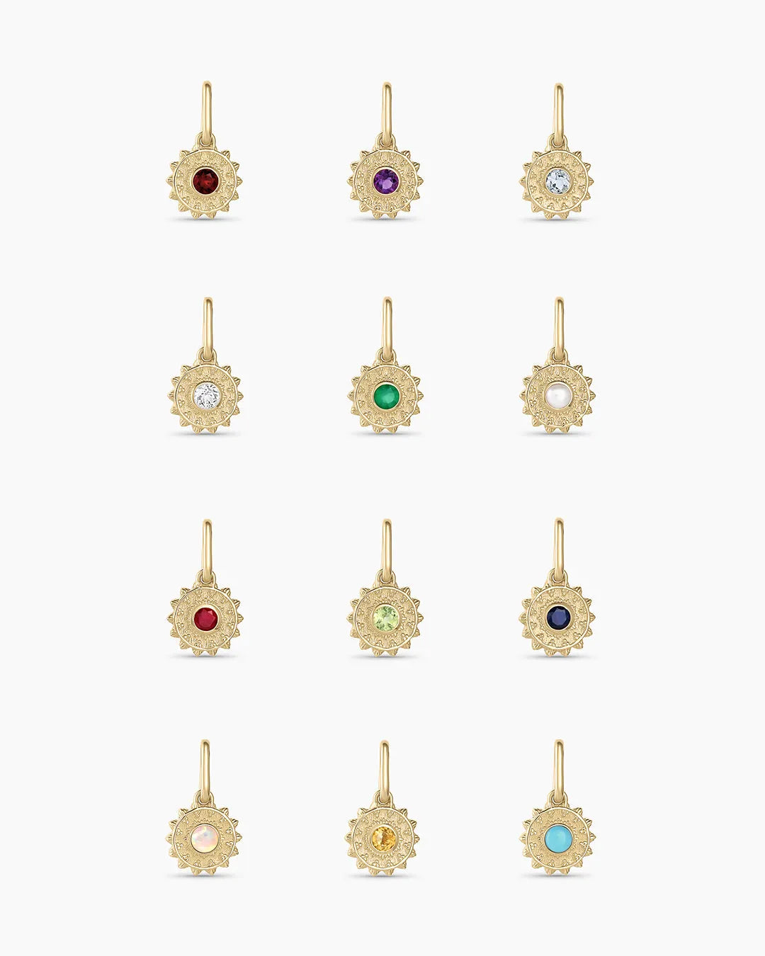 Sun Birthstone Charm in 14K Gold