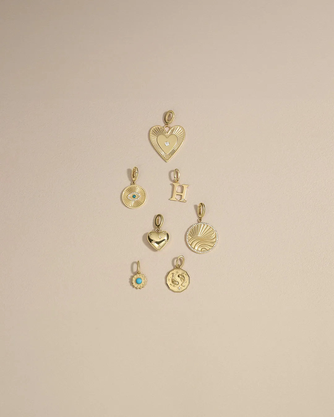 Sun Birthstone Charm in 14K Gold