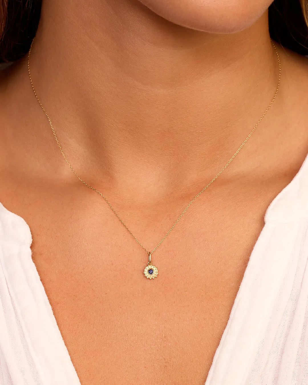 Sun Birthstone Charm in 14K Gold