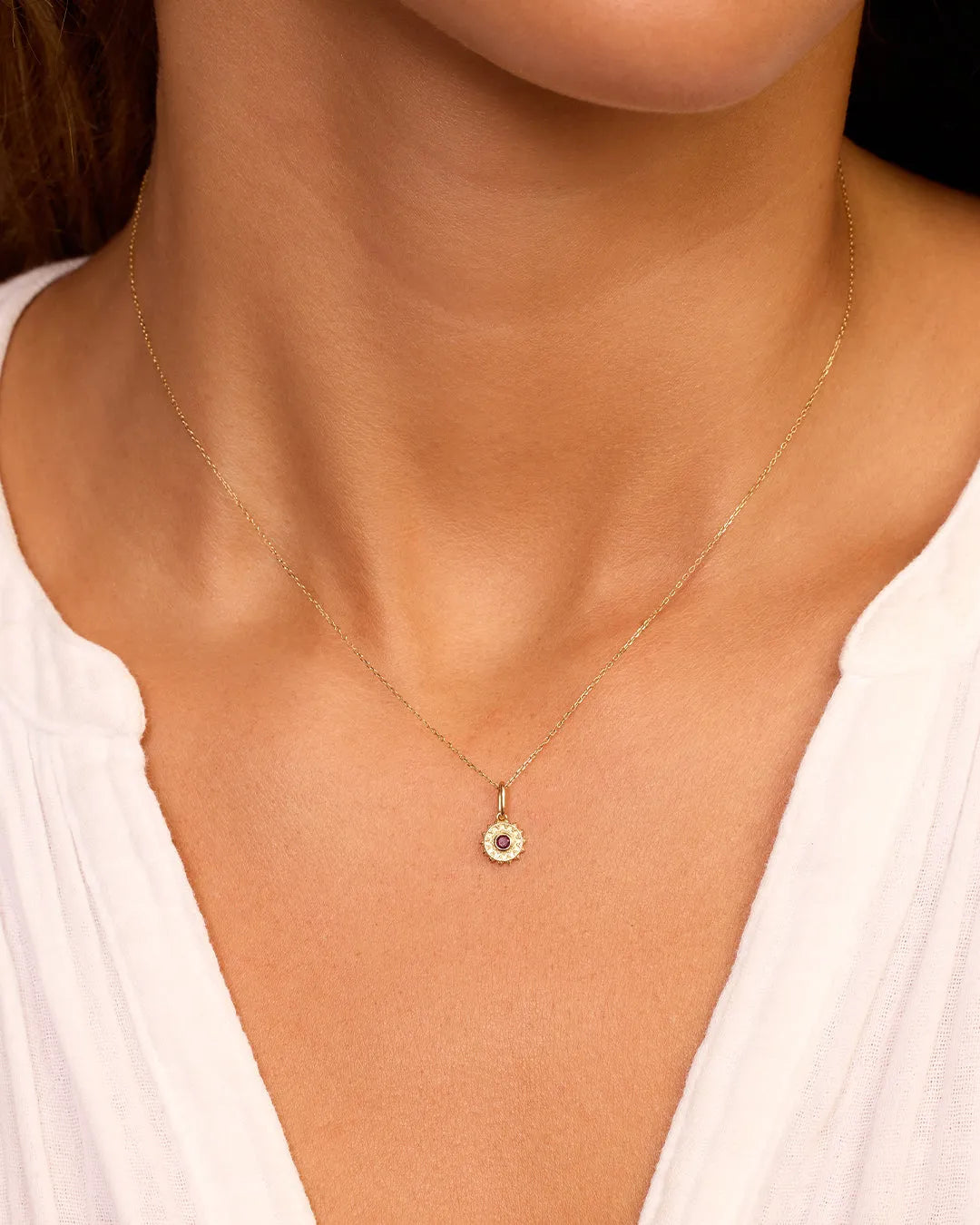 Sun Birthstone Charm in 14K Gold