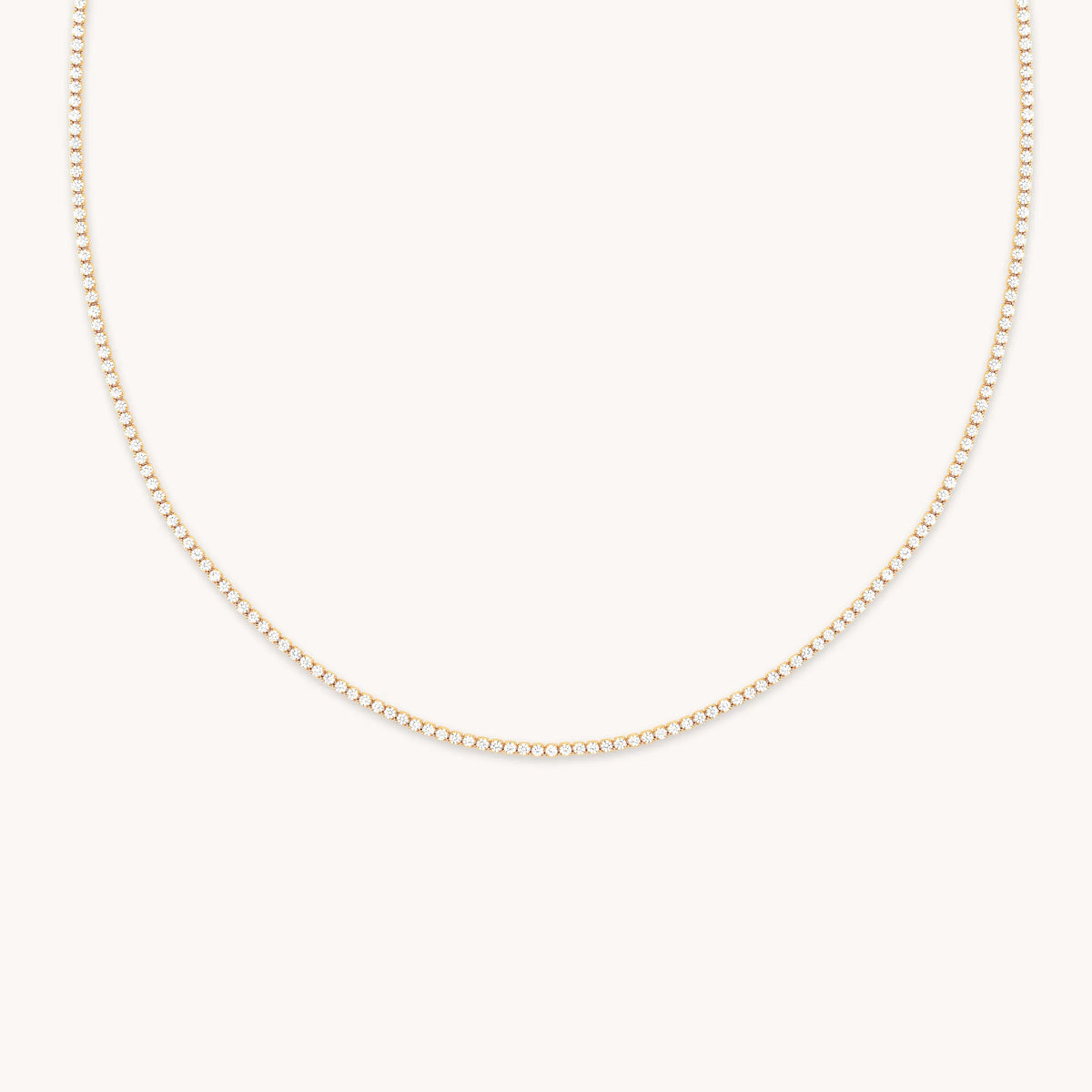 Tennis Chain Necklace in Gold