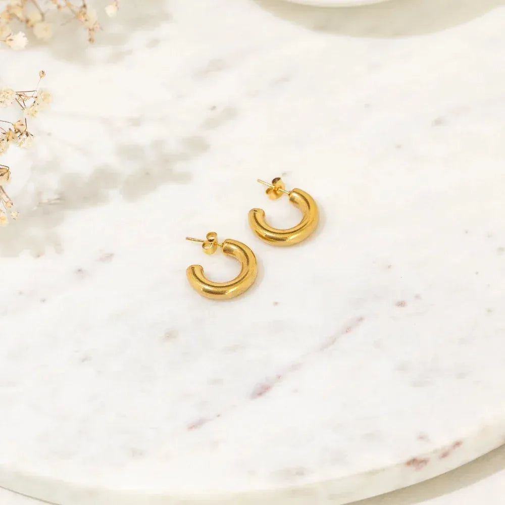 Thick Hoop Earrings