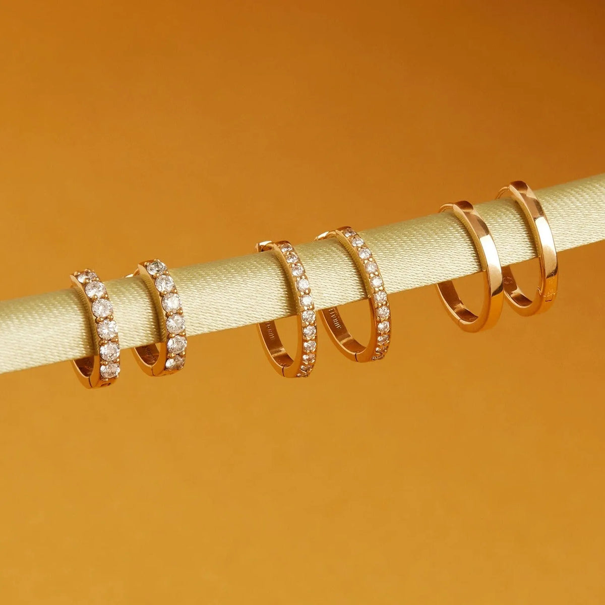 Thin Forever Diamond Hinged Huggie Earrings