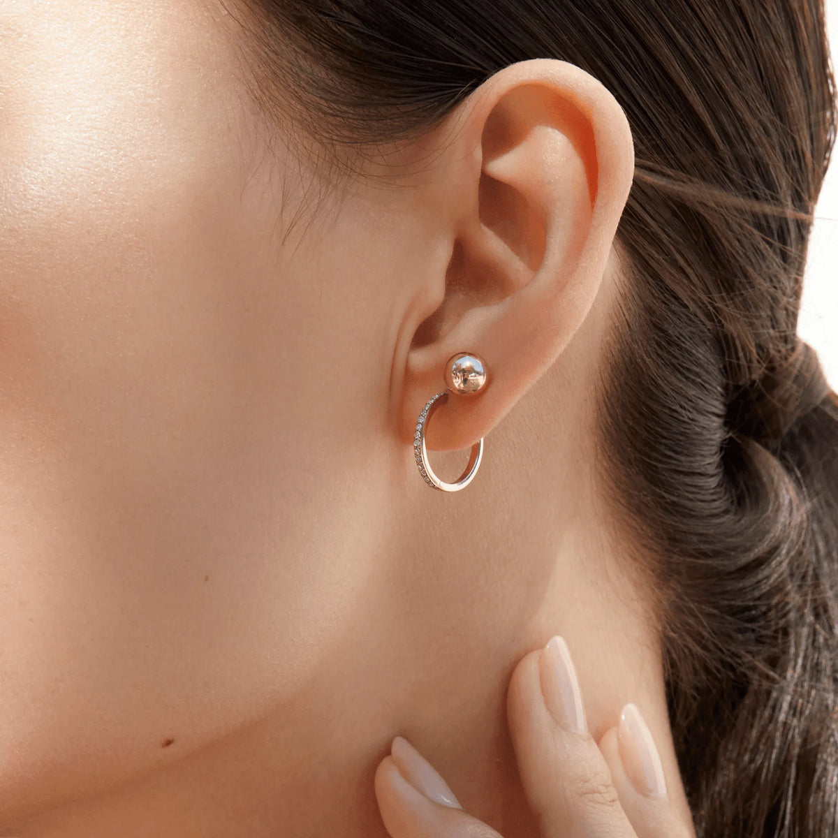 Thin Forever Diamond Hinged Huggie Earrings