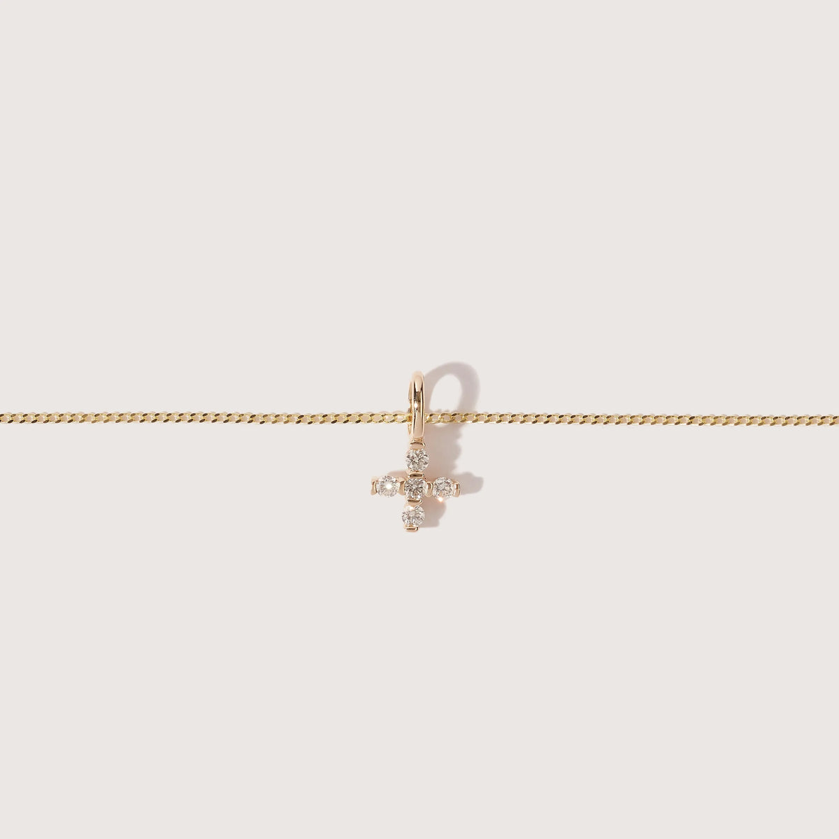 Tiny Diamond Cross Pendant