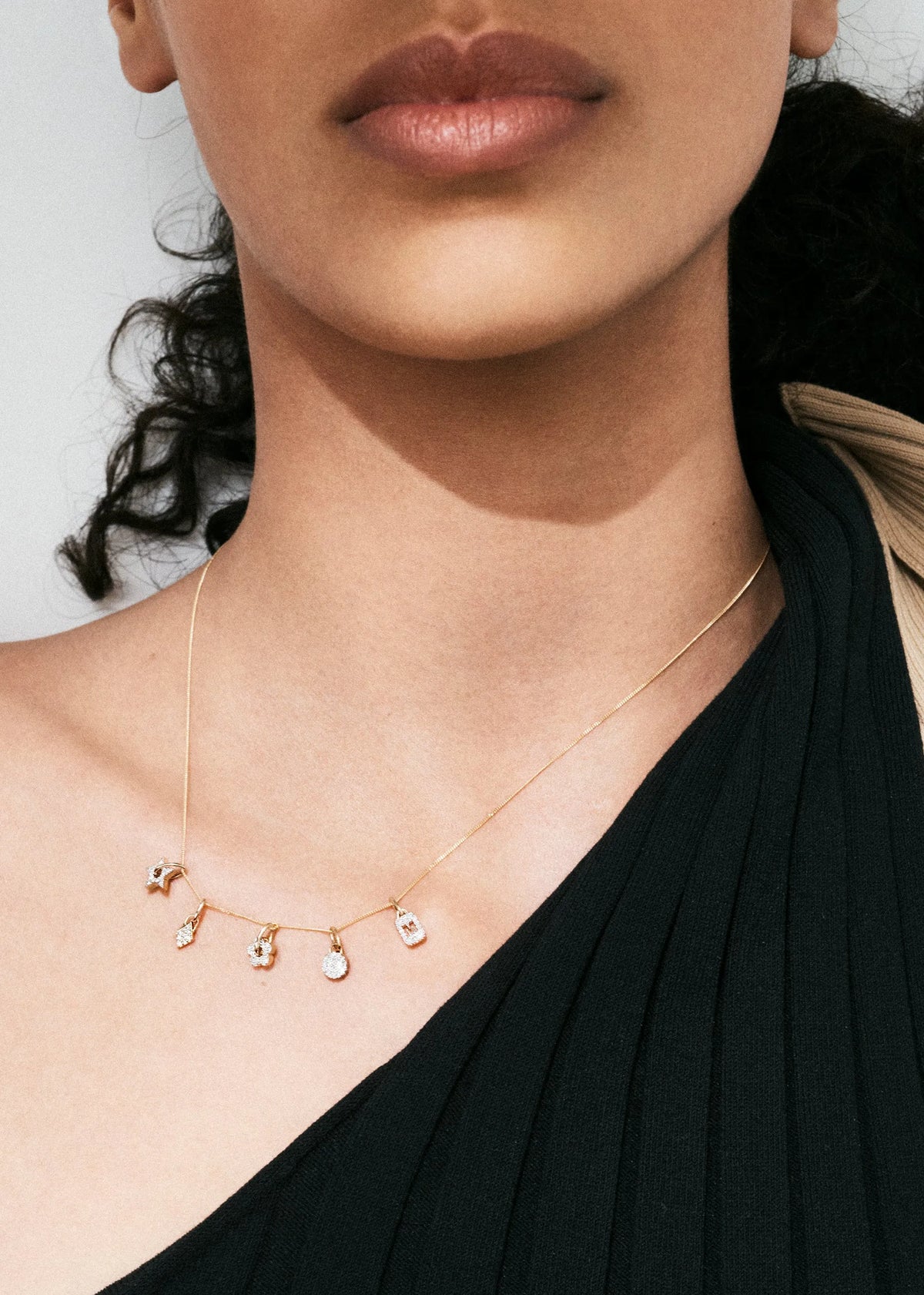 Tiny Diamond Initial Tag Pendant