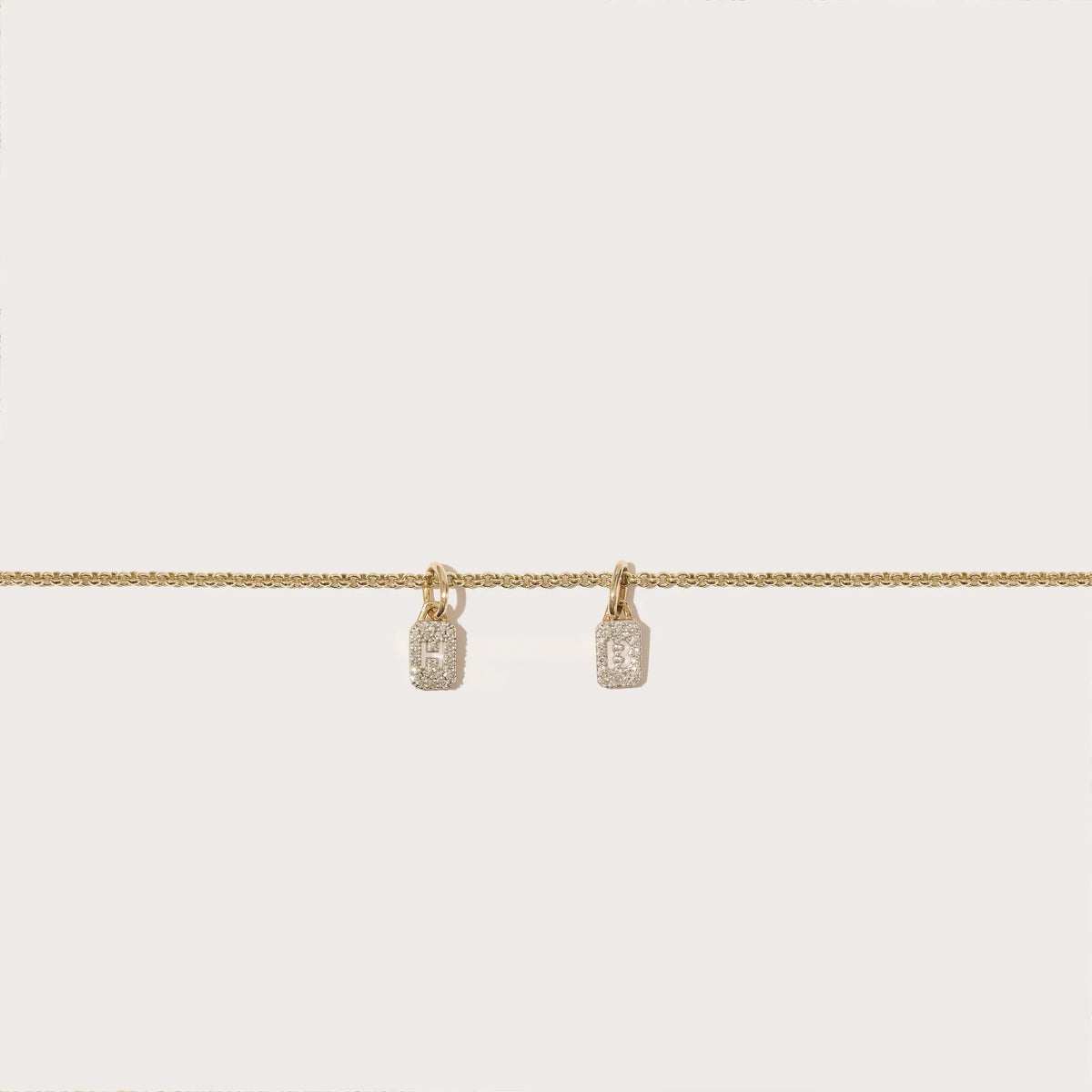Tiny Diamond Initial Tag Pendant