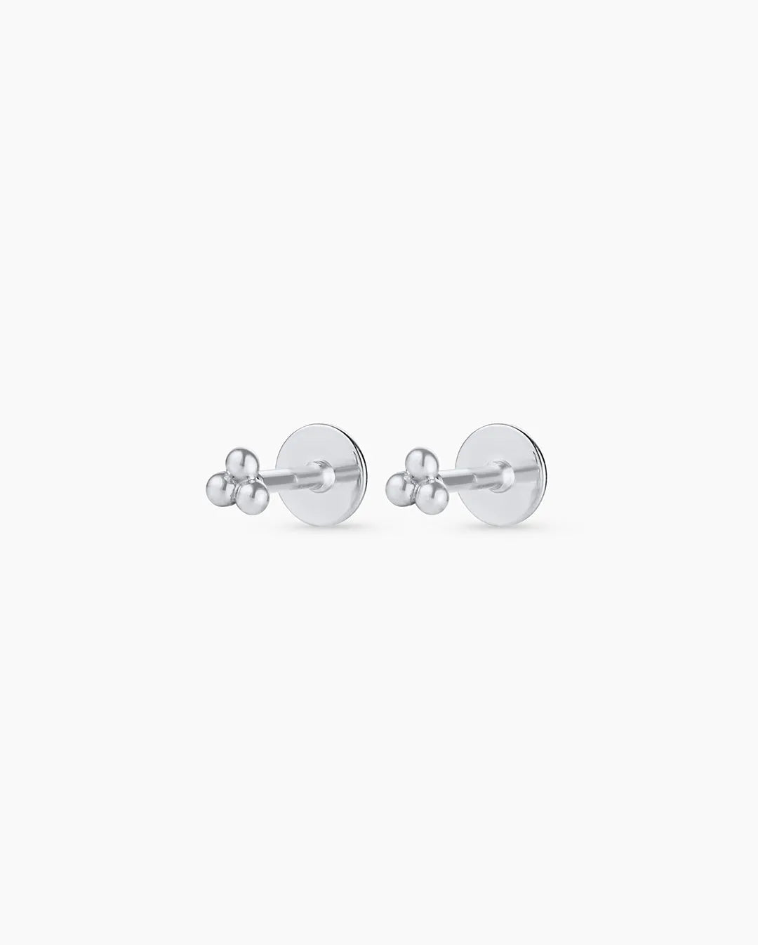 Trio Flat Back Studs in 14K Gold