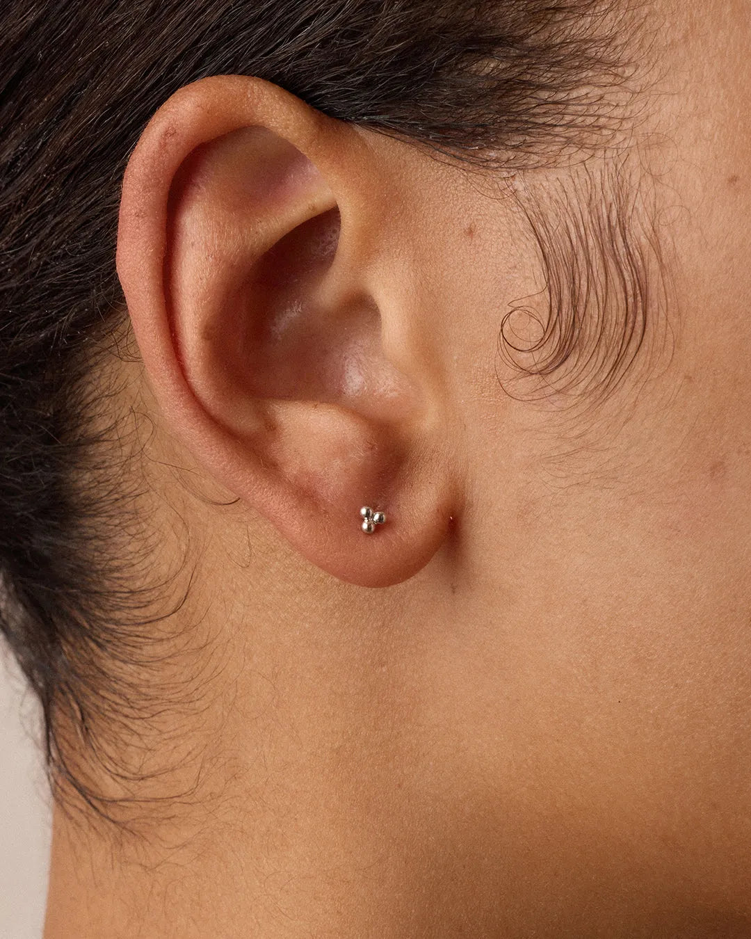 Trio Flat Back Studs in 14K Gold