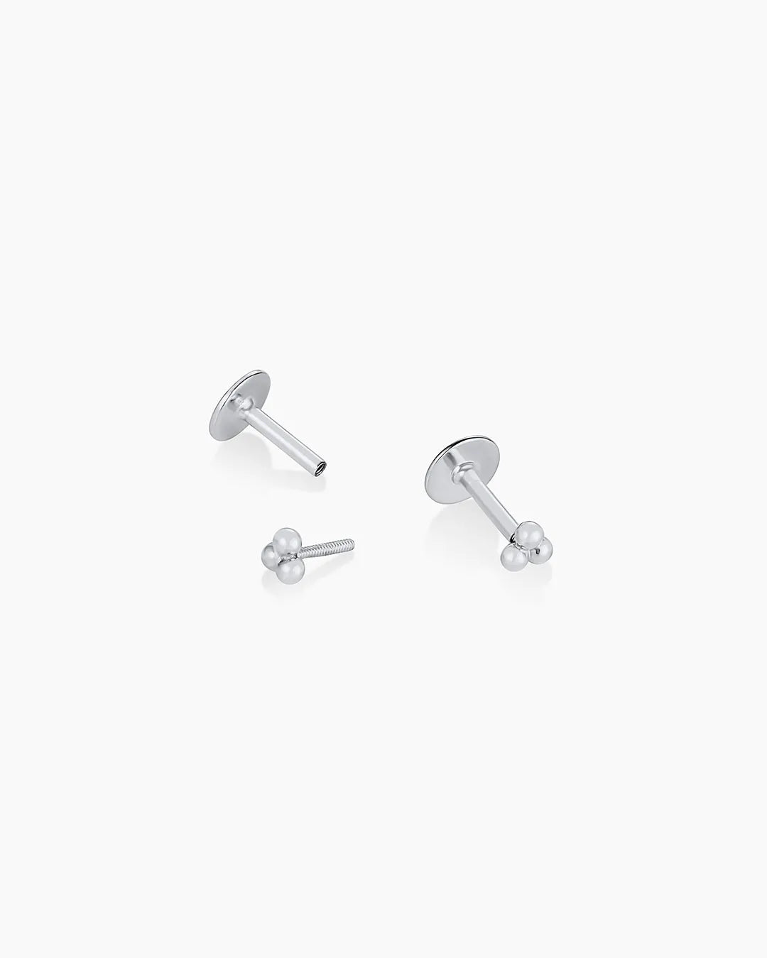 Trio Flat Back Studs in 14K Gold
