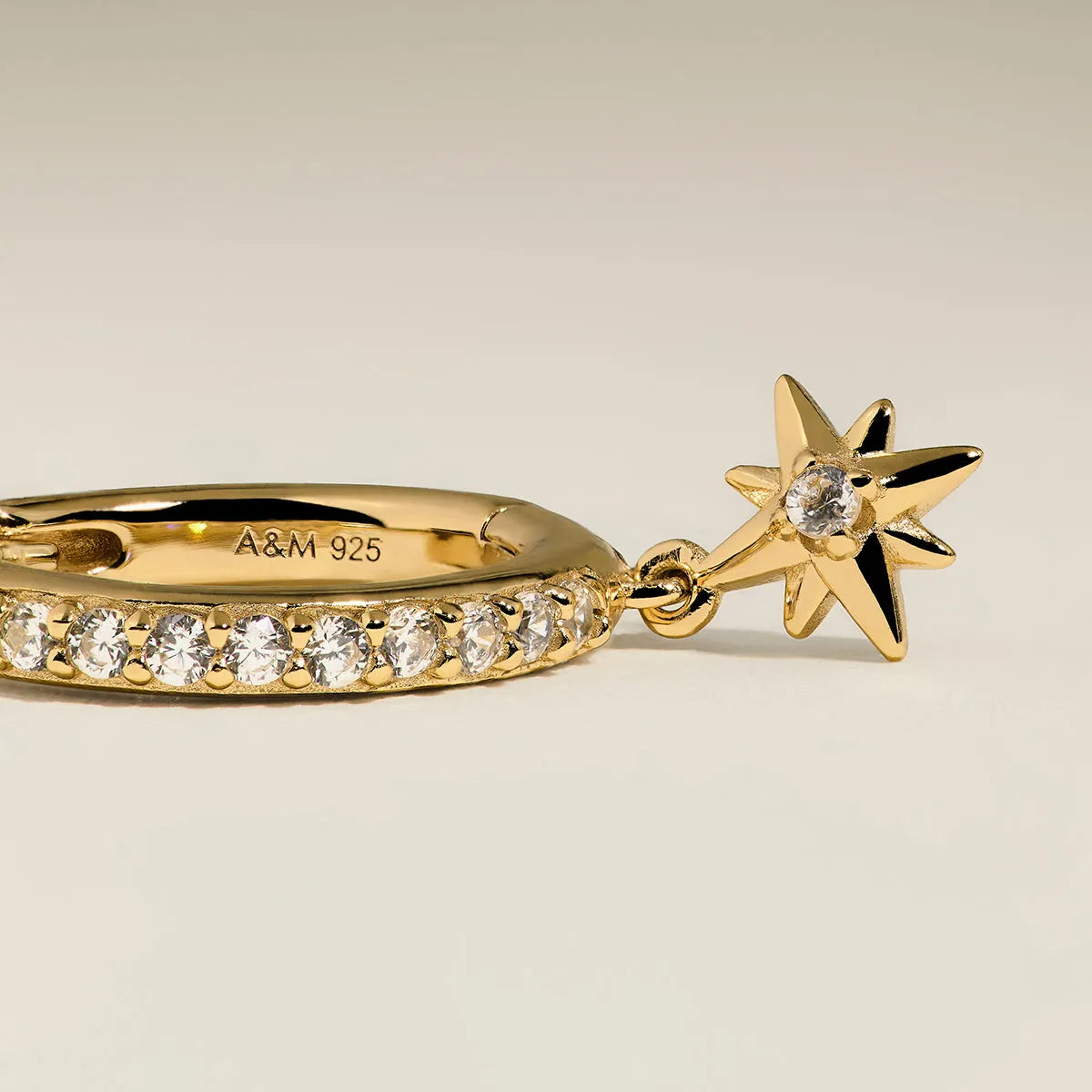 Twilight Star Pavé Hoop Earrings in Gold