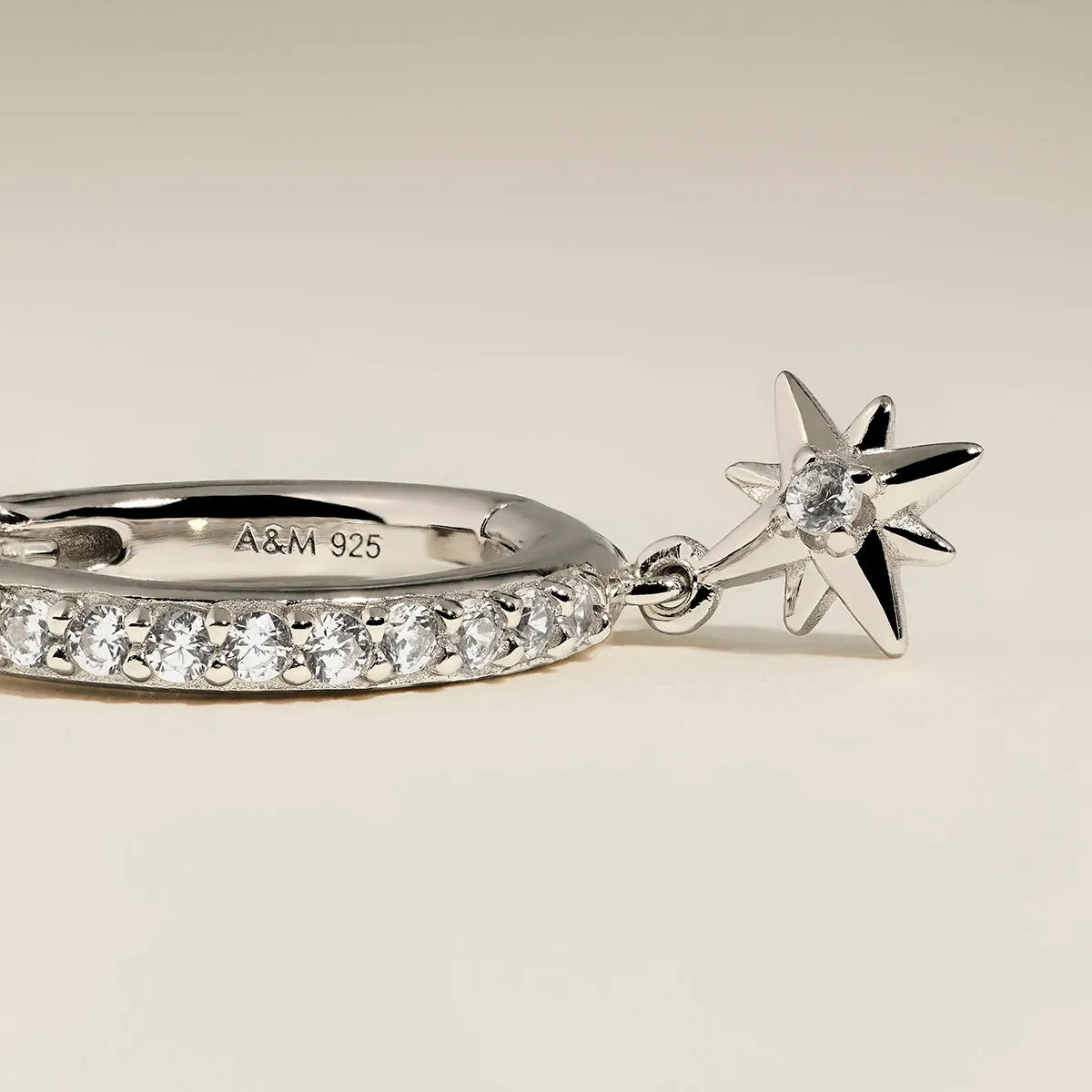 Twilight Star Pavé Hoops in Silver