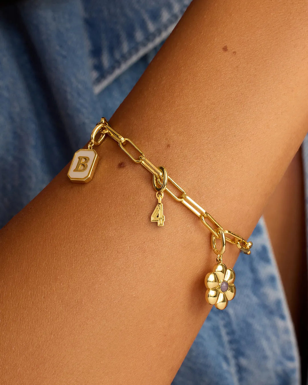 Varsity Numbers Parker Charm in 18K Gold Plated