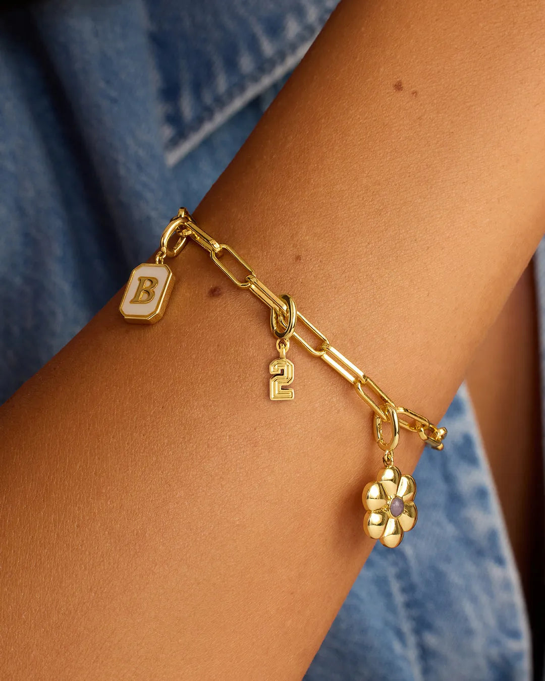 Varsity Numbers Parker Charm in 18K Gold Plated