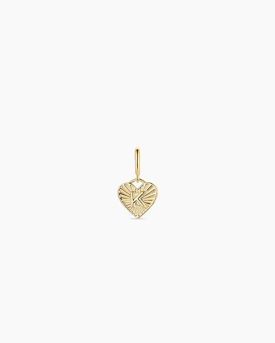 Vintage Heart Alphabet Charm in 18K Gold Plated