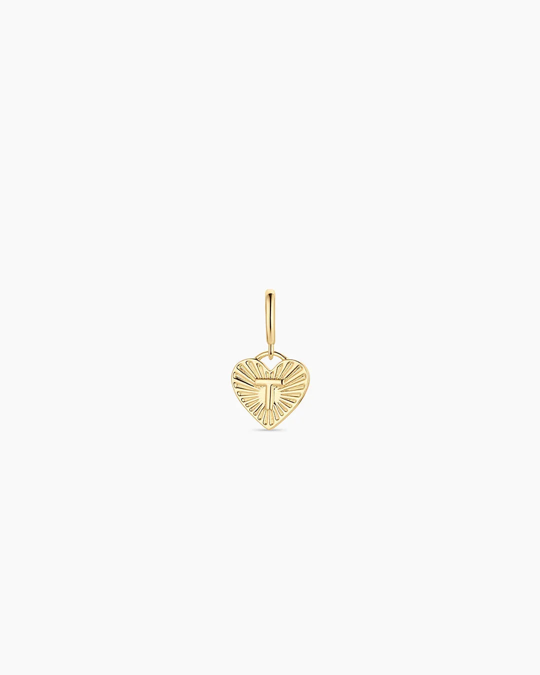 Vintage Heart Alphabet Charm in 18K Gold Plated
