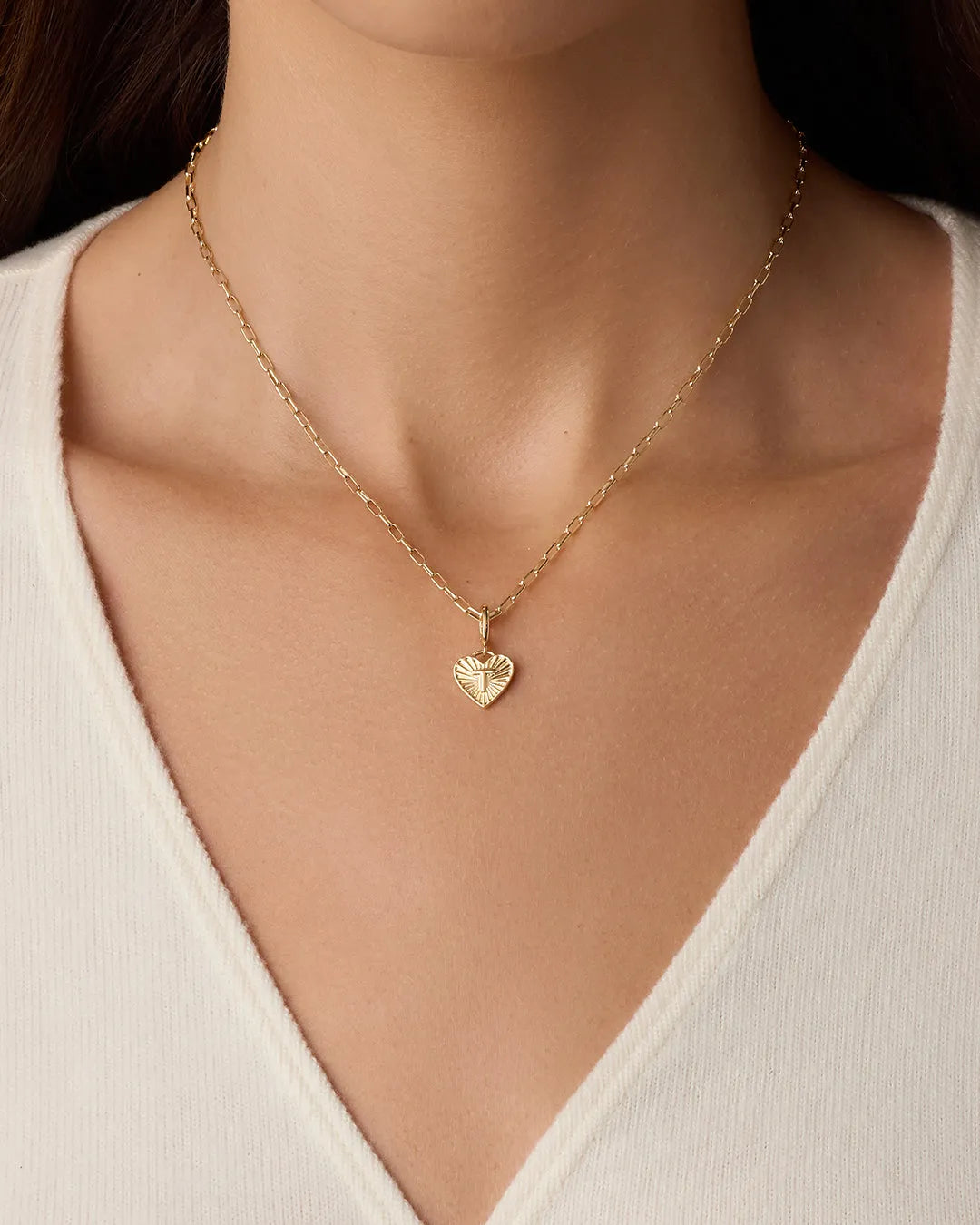 Vintage Heart Alphabet Charm in 18K Gold Plated