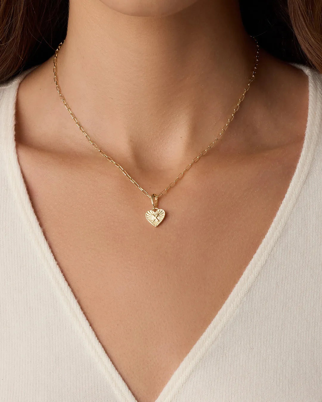 Vintage Heart Alphabet Charm in 18K Gold Plated