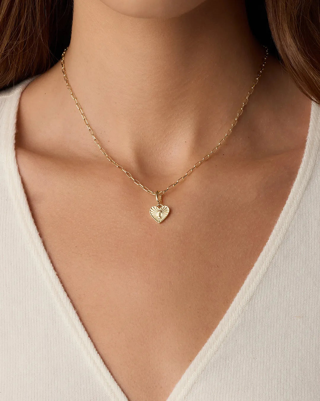 Vintage Heart Alphabet Charm in 18K Gold Plated