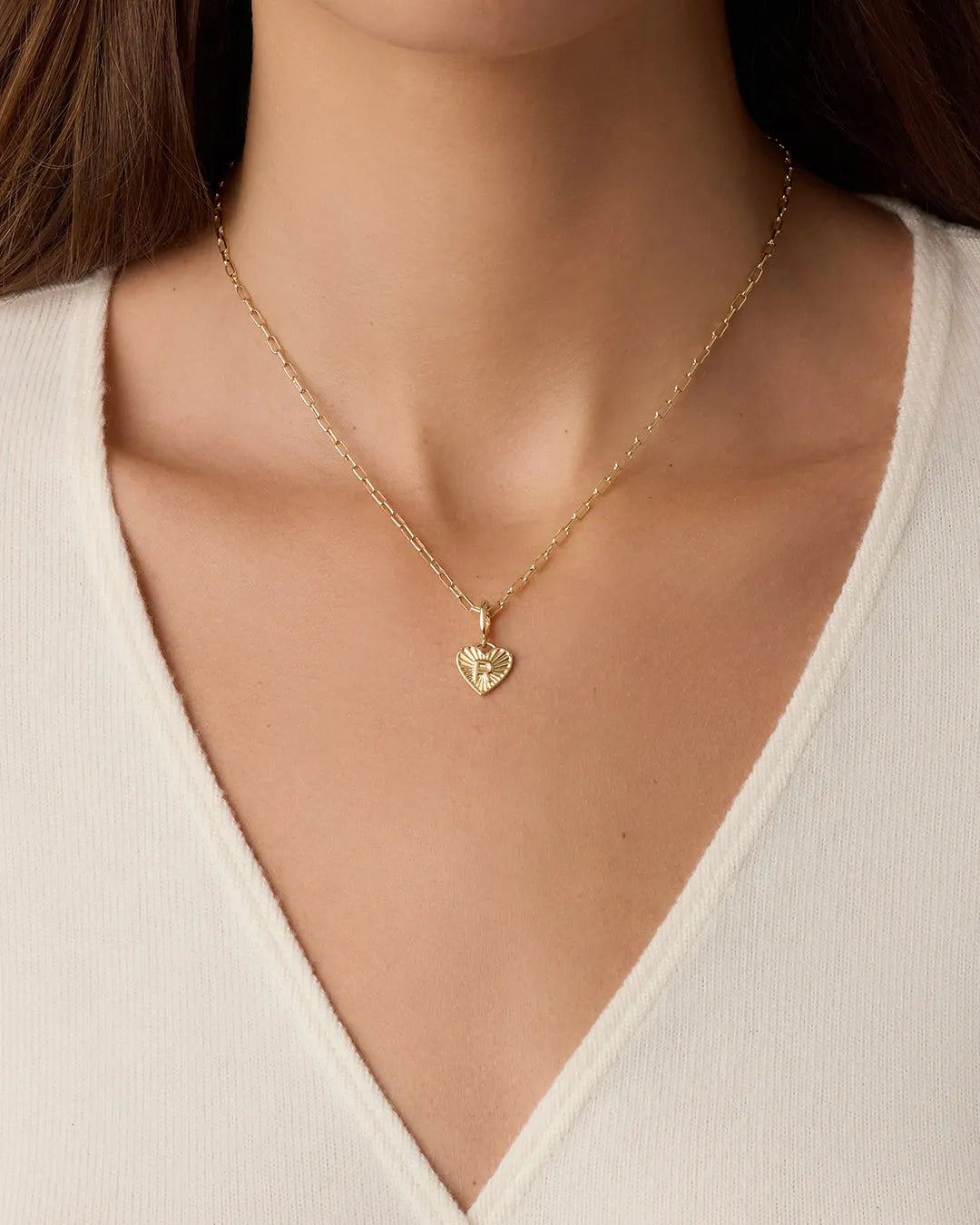 Vintage Heart Alphabet Charm in 18K Gold Plated
