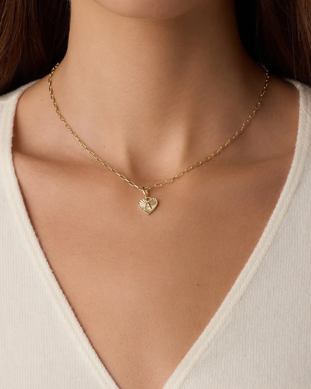 Vintage Heart Alphabet Charm in 18K Gold Plated