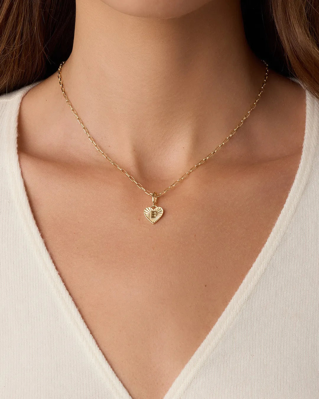 Vintage Heart Alphabet Charm in 18K Gold Plated