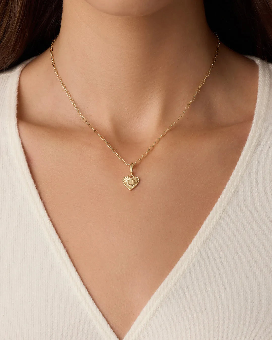 Vintage Heart Alphabet Charm in 18K Gold Plated