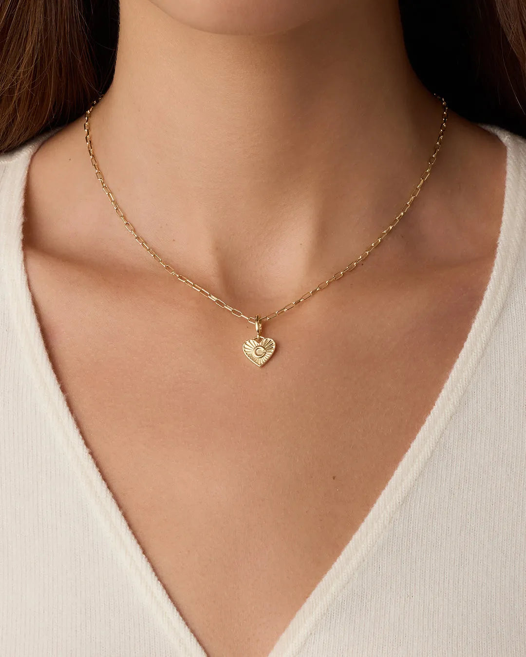 Vintage Heart Alphabet Charm in 18K Gold Plated