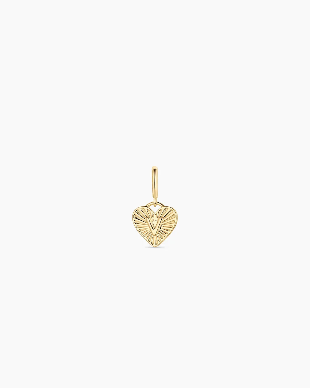 Vintage Heart Alphabet Charm in 18K Gold Plated