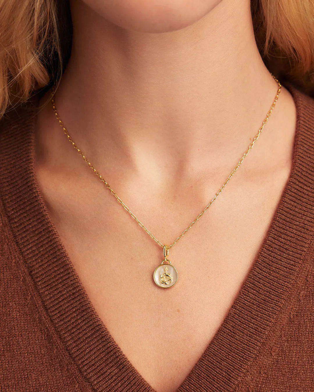 Vintage Zodiac Charm Necklace in 18K Gold Plated