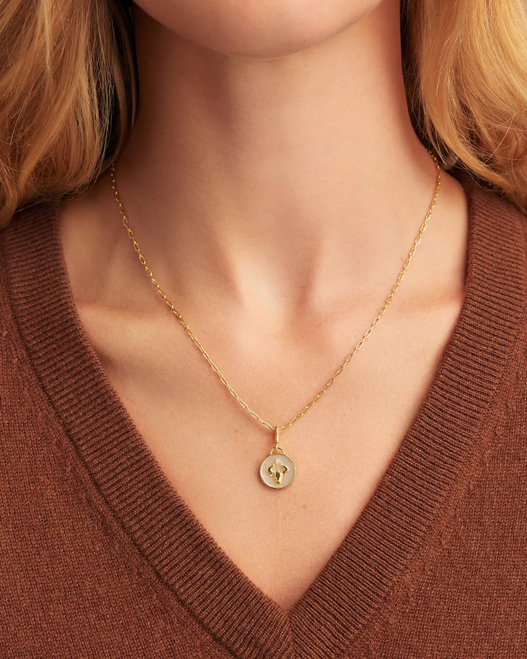 Vintage Zodiac Charm Necklace in 18K Gold Plated