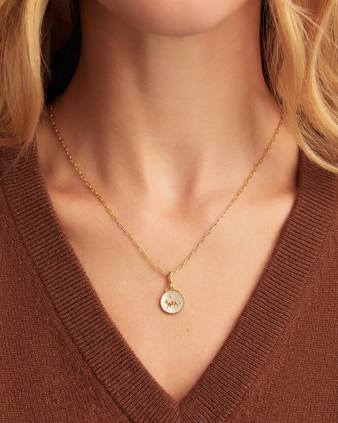 Vintage Zodiac Charm Necklace in 18K Gold Plated