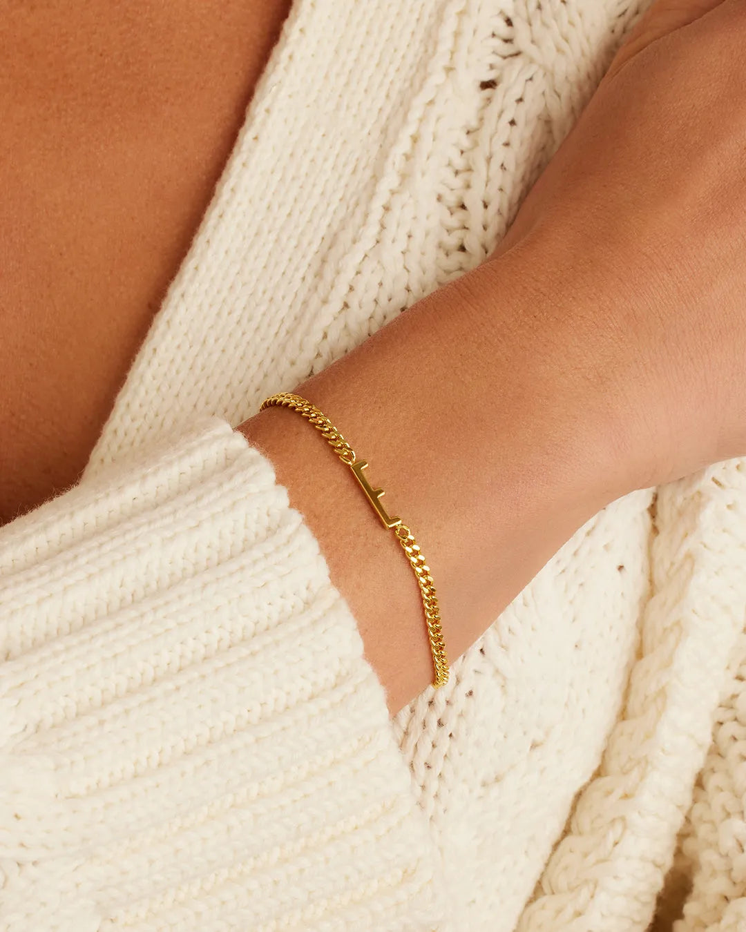 Wilder Alphabet Bracelet in 18K Gold Plated