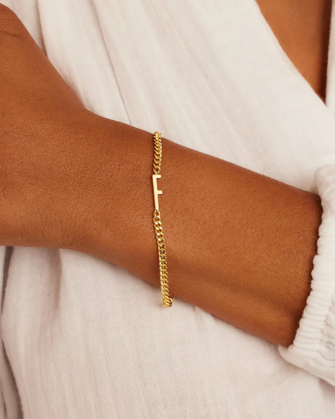 Wilder Alphabet Bracelet in 18K Gold Plated