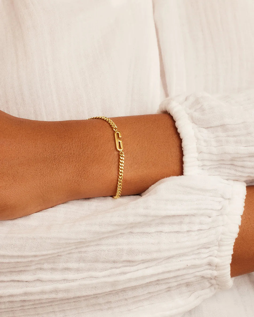 Wilder Alphabet Bracelet in 18K Gold Plated