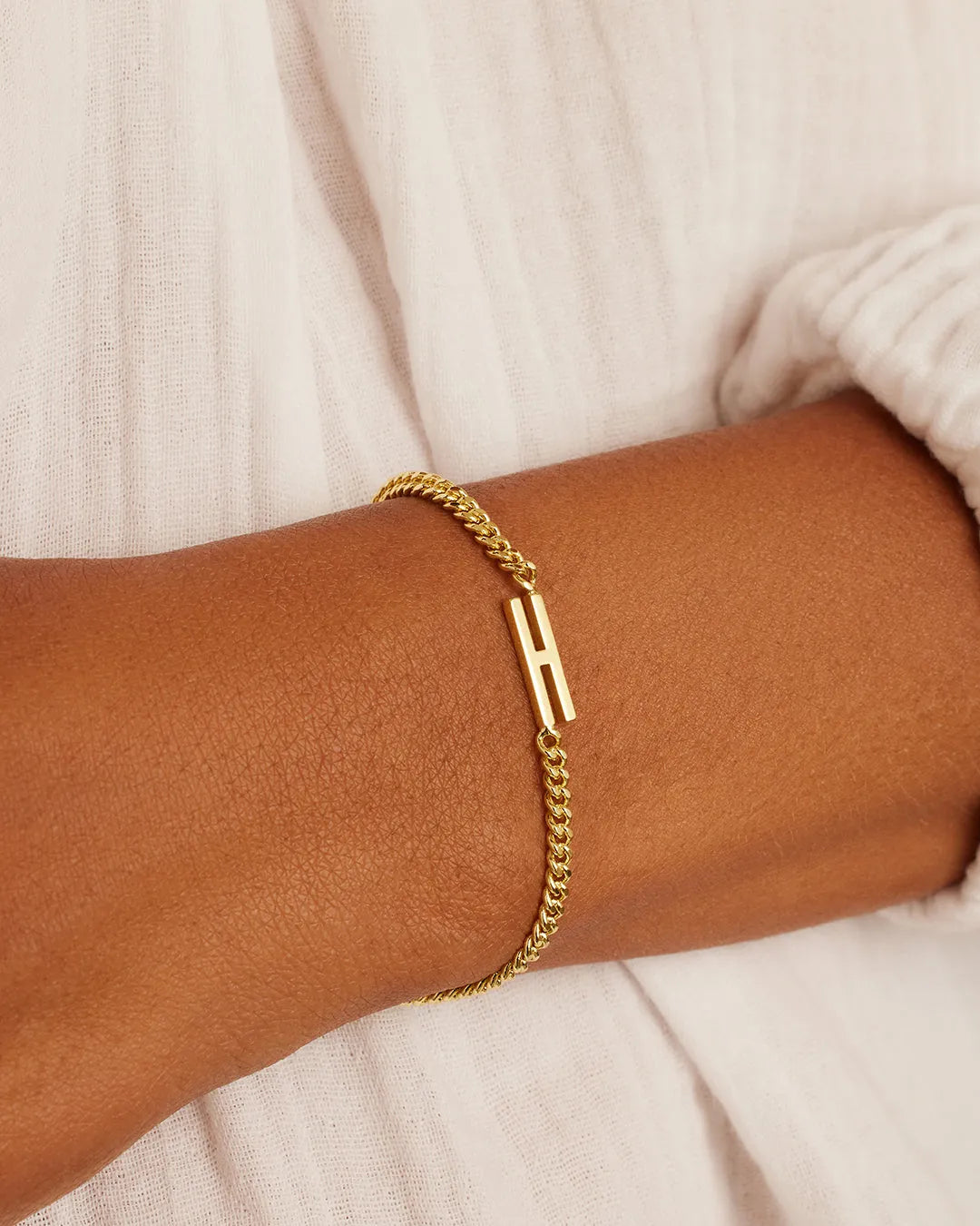 Wilder Alphabet Bracelet in 18K Gold Plated