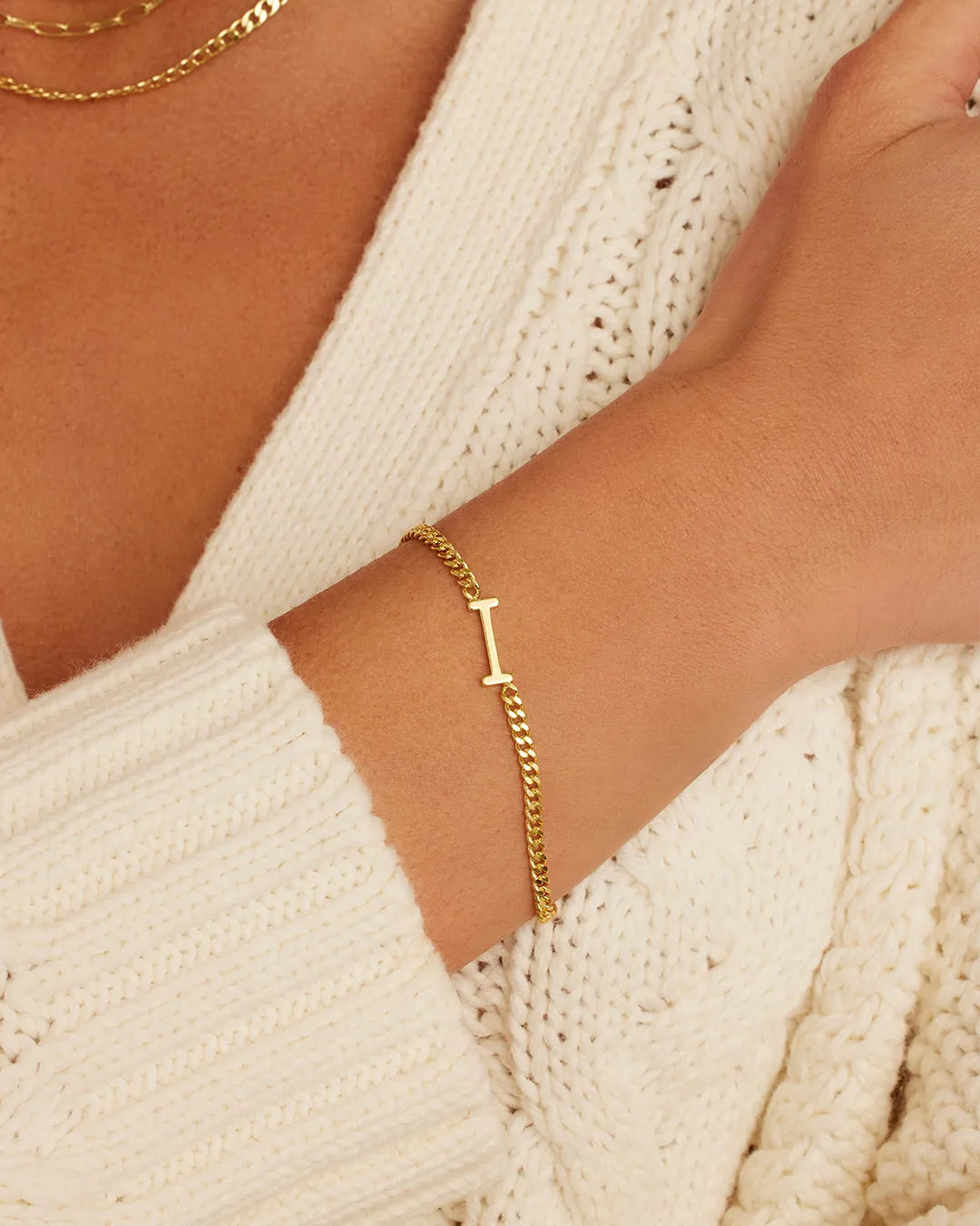 Wilder Alphabet Bracelet in 18K Gold Plated