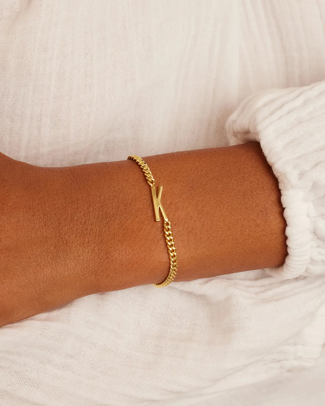 Wilder Alphabet Bracelet in 18K Gold Plated