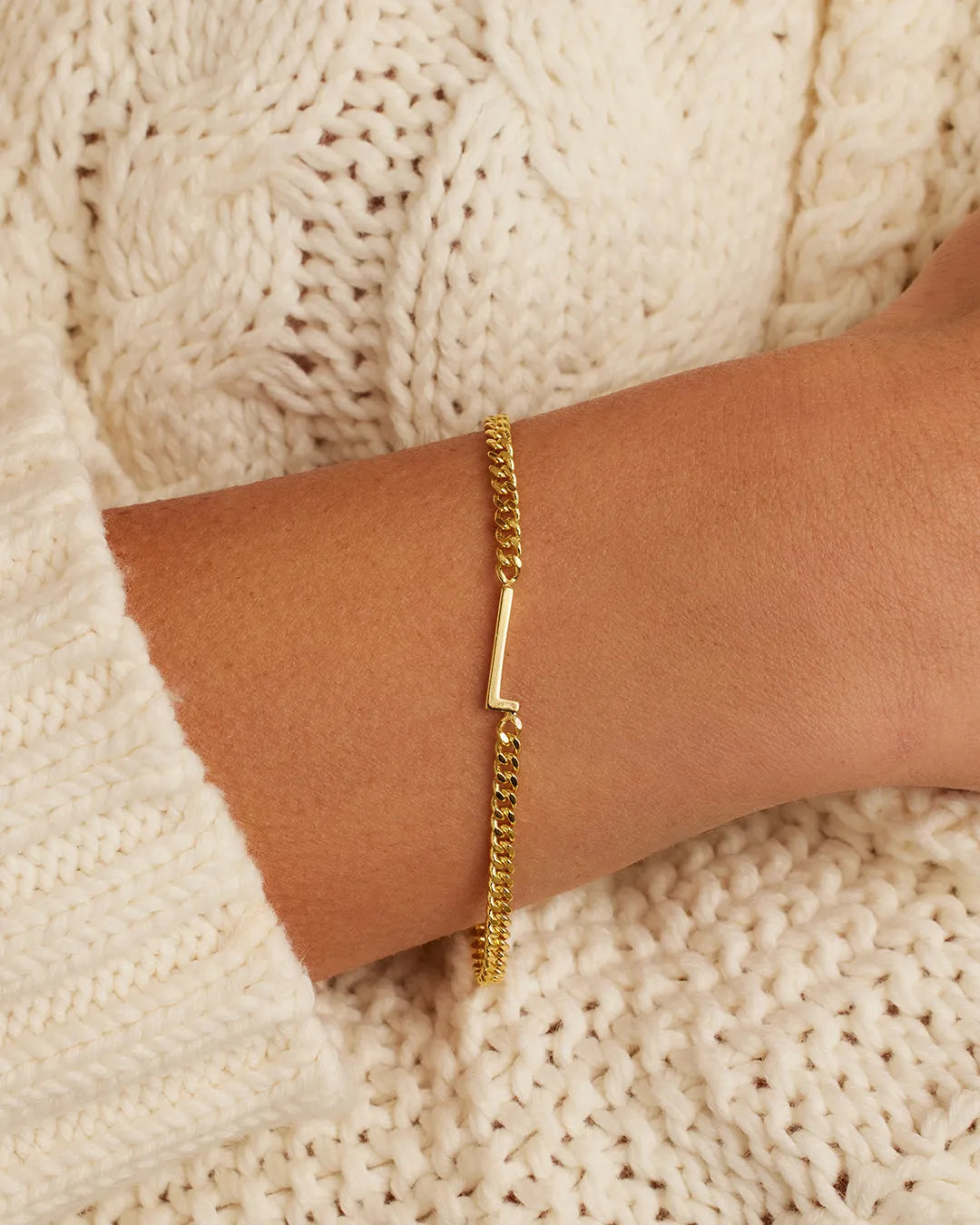 Wilder Alphabet Bracelet in 18K Gold Plated