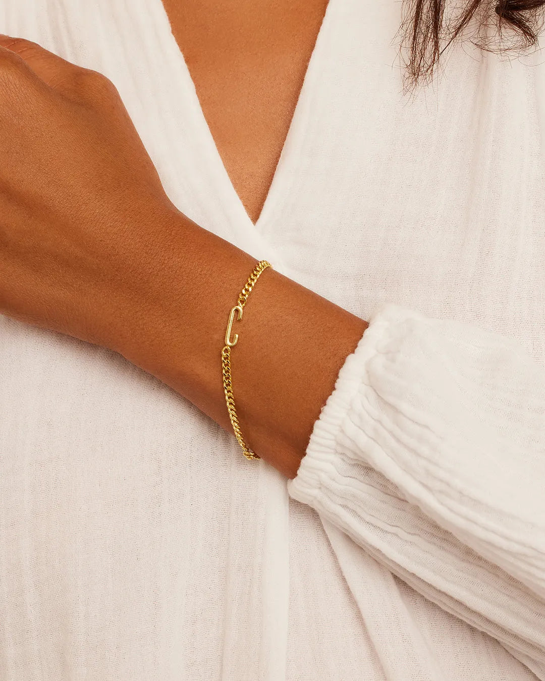 Wilder Alphabet Bracelet in 18K Gold Plated