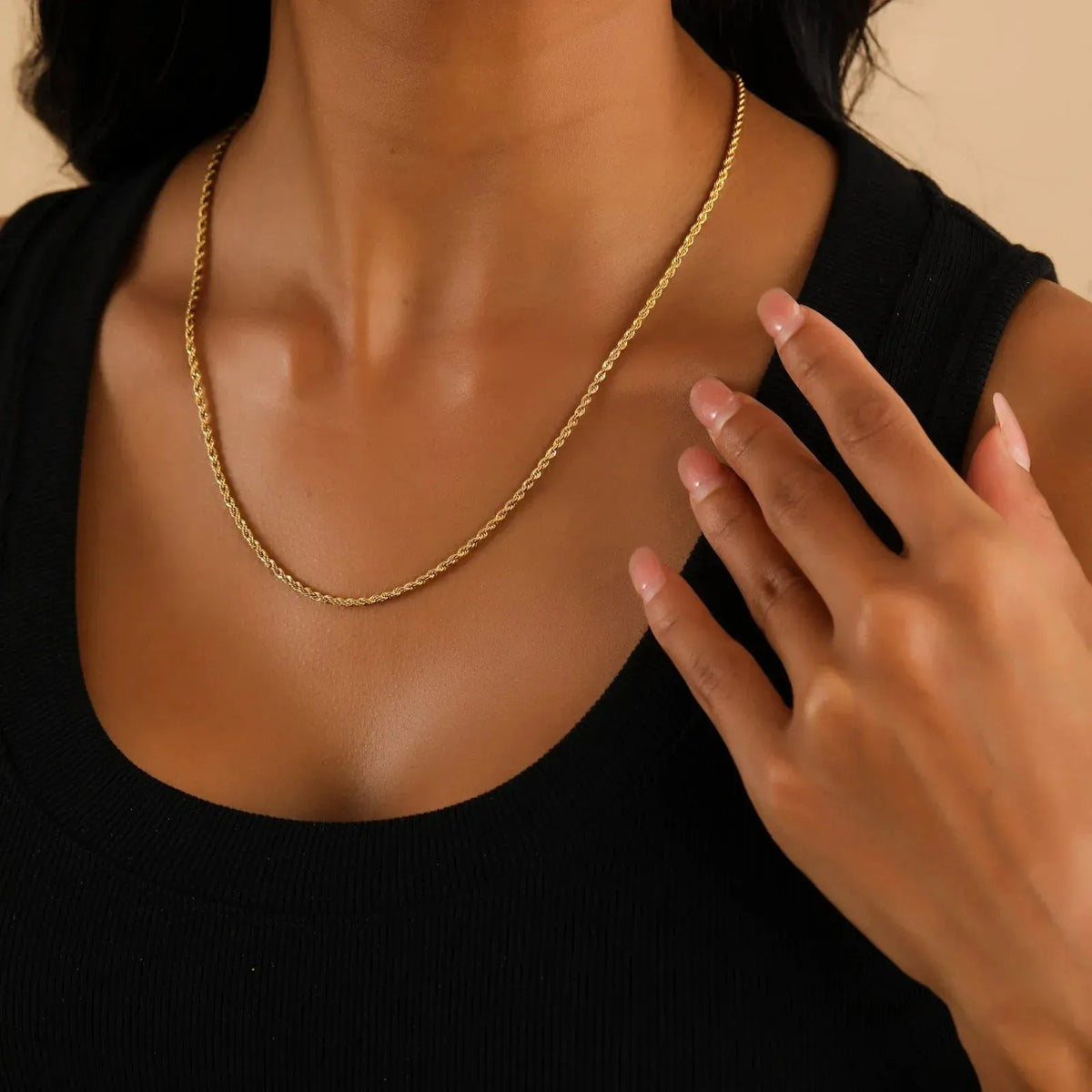 Women's 2mm Rope Chain Necklace