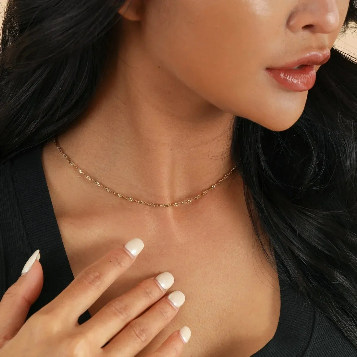 Women's 2mm Singapore Chain Necklace