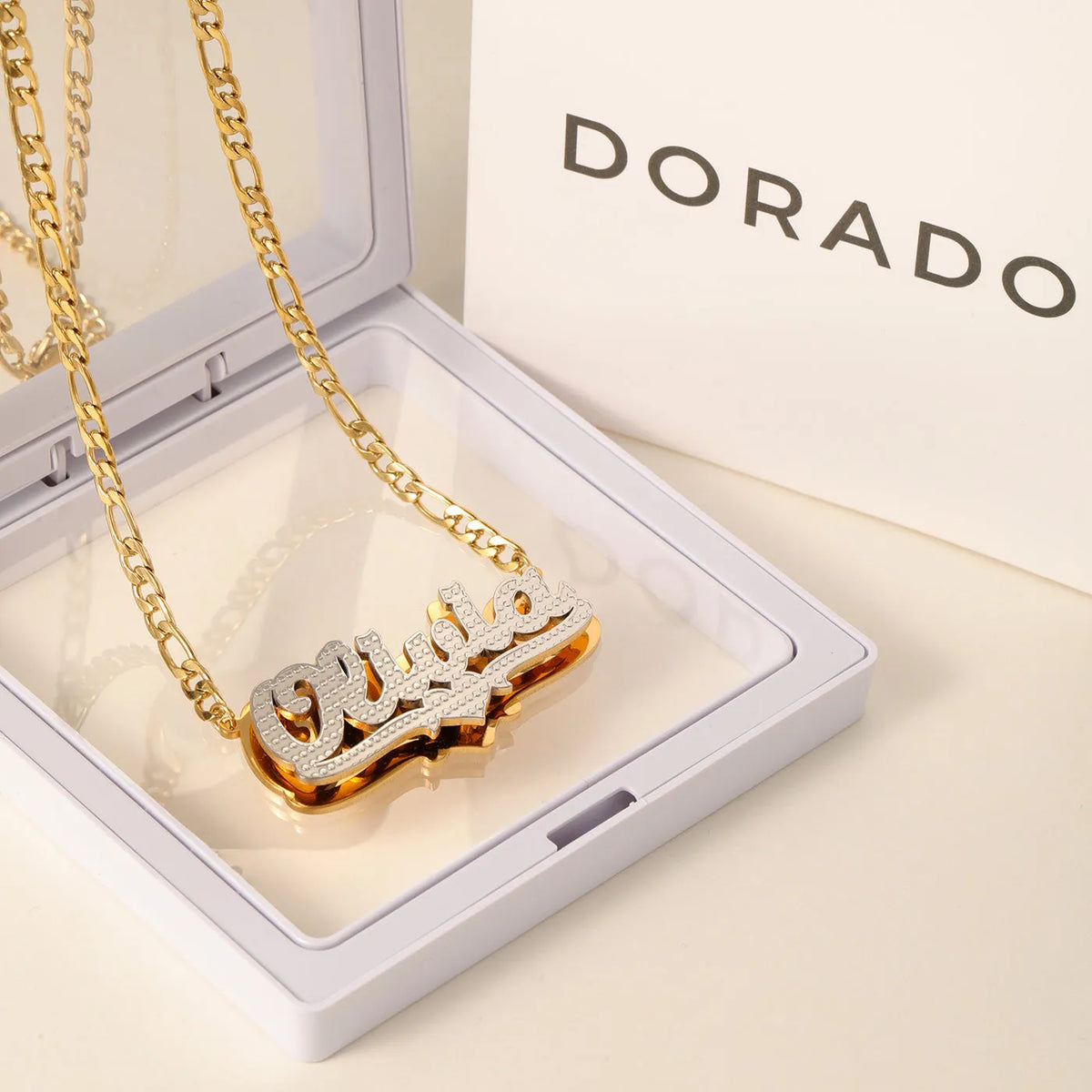 Women's Double Plated Pop Out Heart Name Necklace