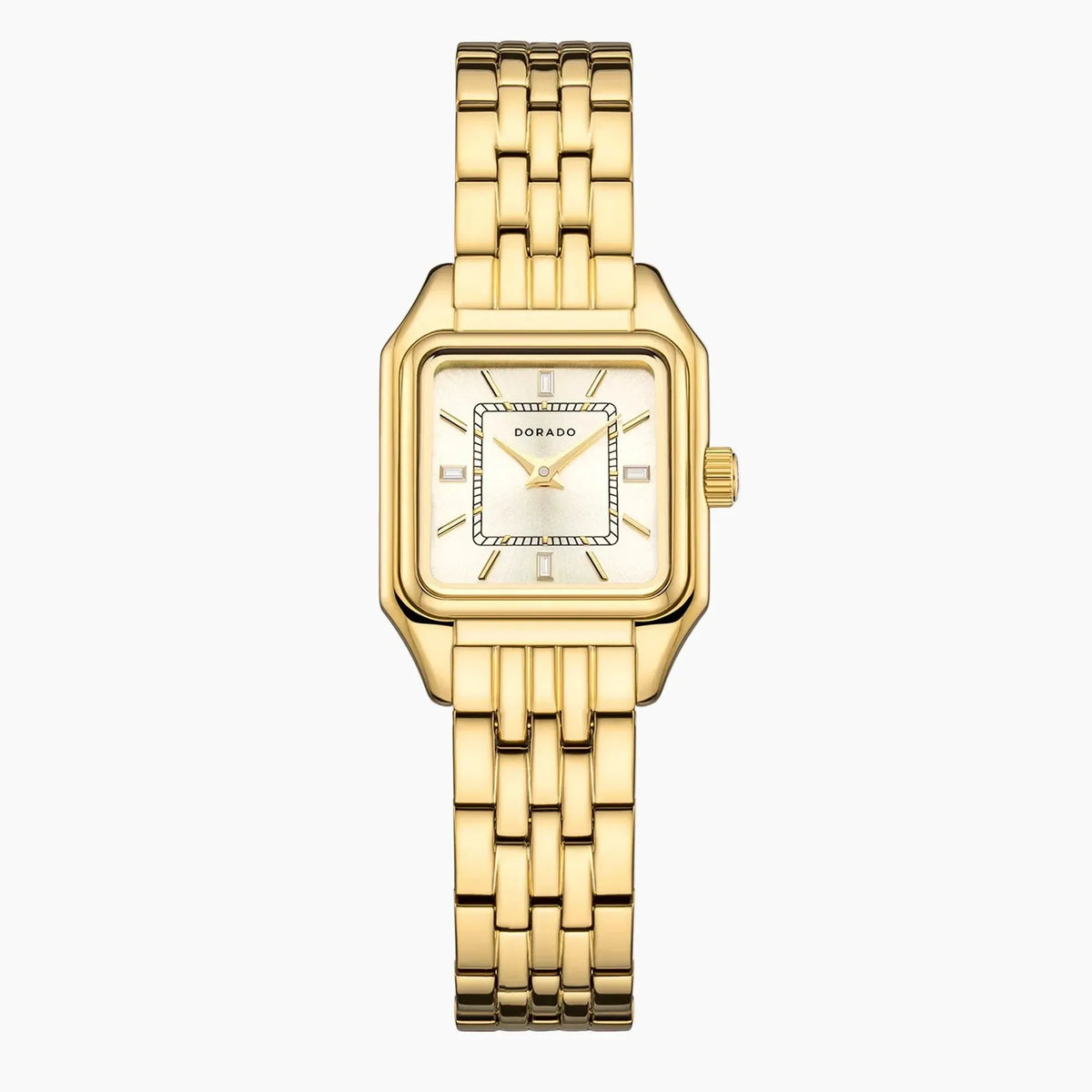 Women's Gold Satin Square Watch