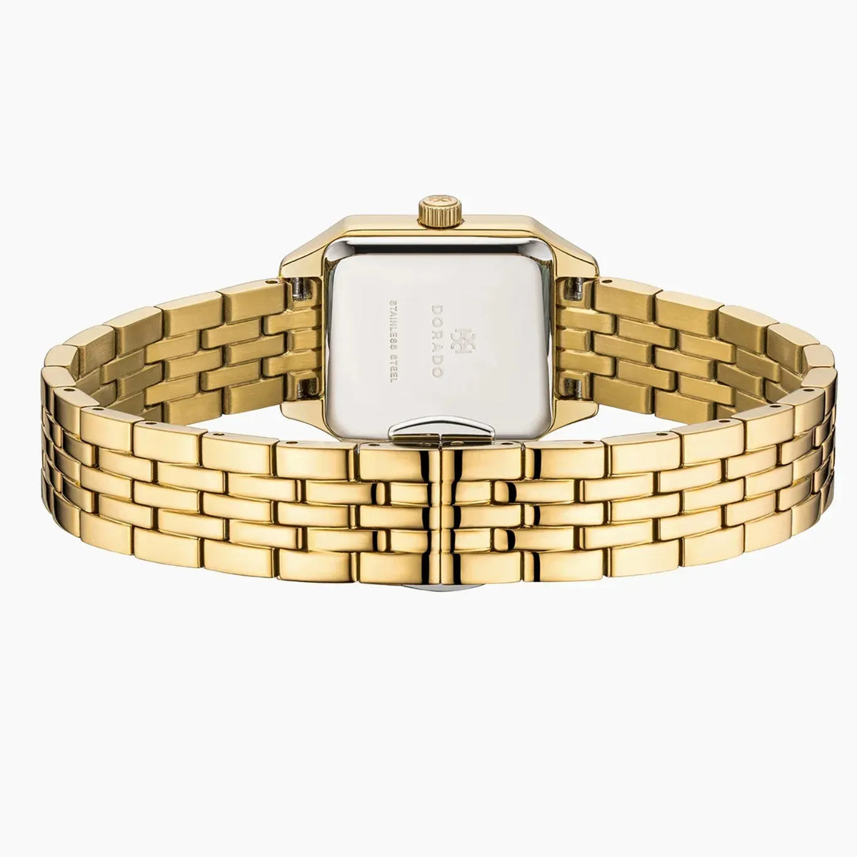 Women's Gold Satin Square Watch